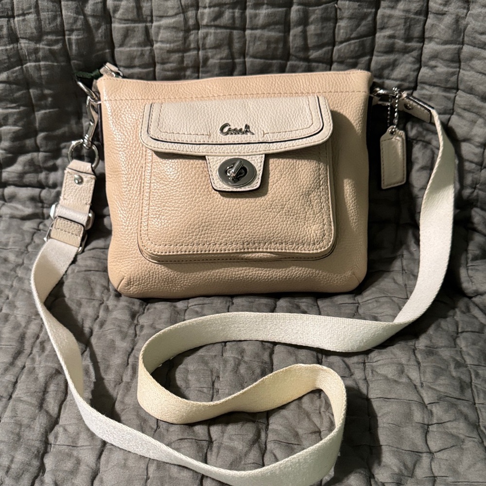 Coach Beige and Cream Crossbody Bag